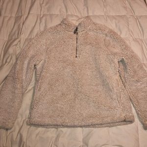 Cream Sherpa Half Zip